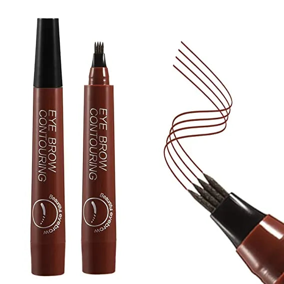 Waterproof Dark Brown Microblading Eyebrow Pencil - 4 Points - 5 Colors - Long-lasting Eyebrow Tattoo Pen